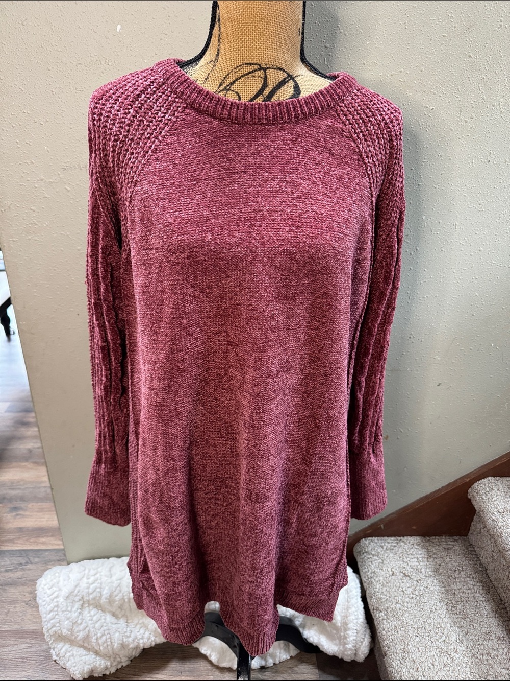 LuLaRoe Cozy Long Sleeve Sweater Dress - Dusty Rose
